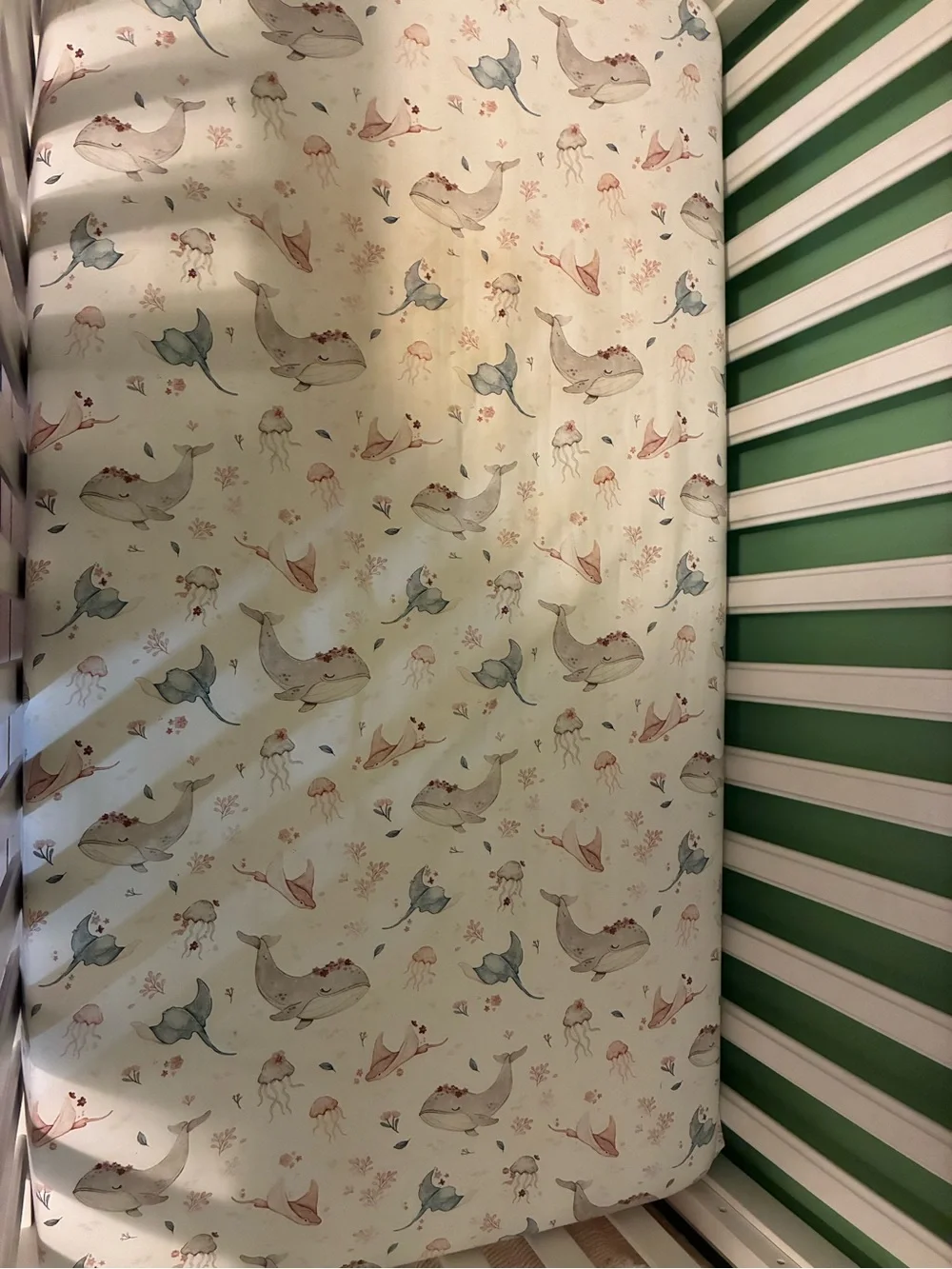 Underwater World/Sea Life nursery Fitted Crib Sheet, changing pad cover, blanket